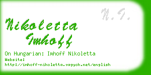 nikoletta imhoff business card